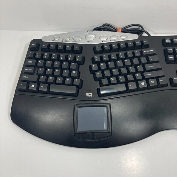 ADESSO PCK-308UB BLACK Wired Ergonomic Contoured Multimedia Touchpad Keyboard - Picture 2 of 10
